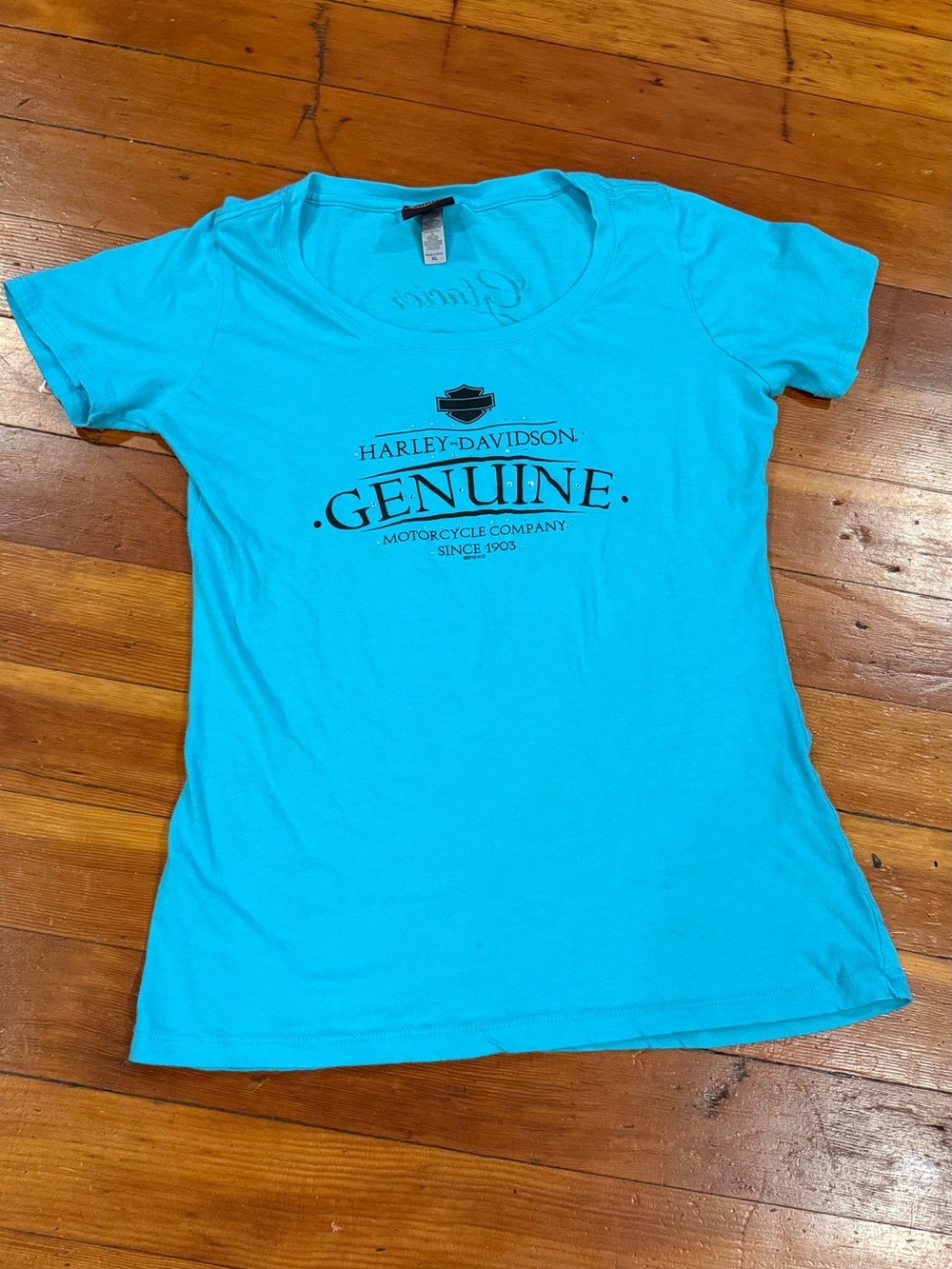 Harley-Davidson Women's Genuine Logo Tee - Turquoise Blue